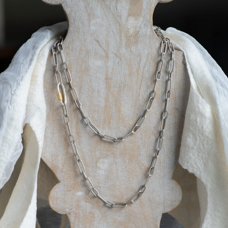 Matte Silver Chain Necklace