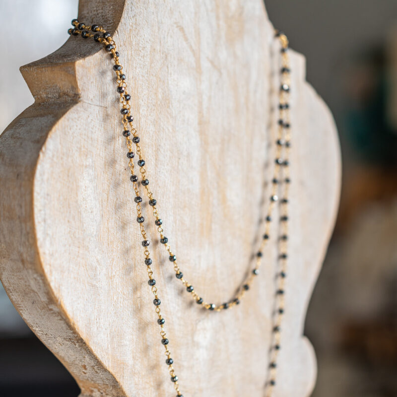 Mia Hematite with Gold Wire