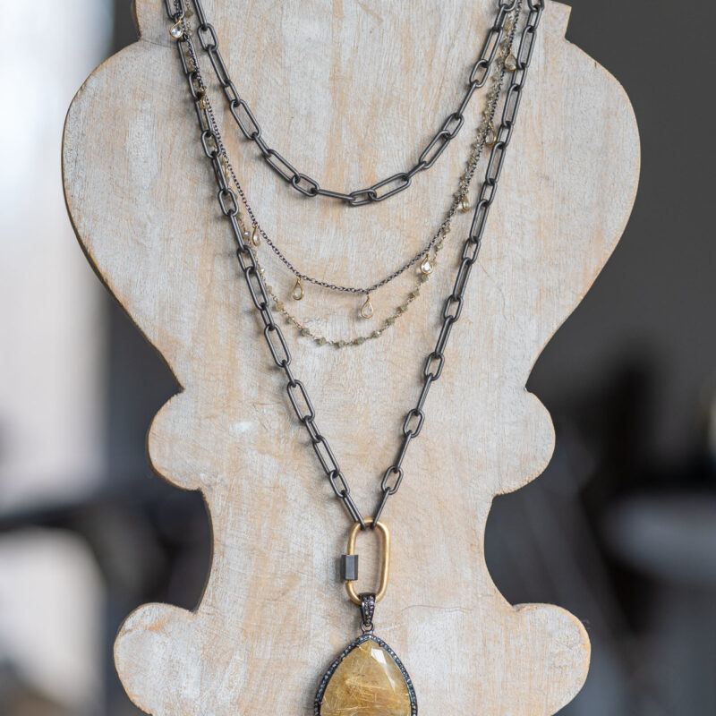 Matte Gunmetal Chain Necklace