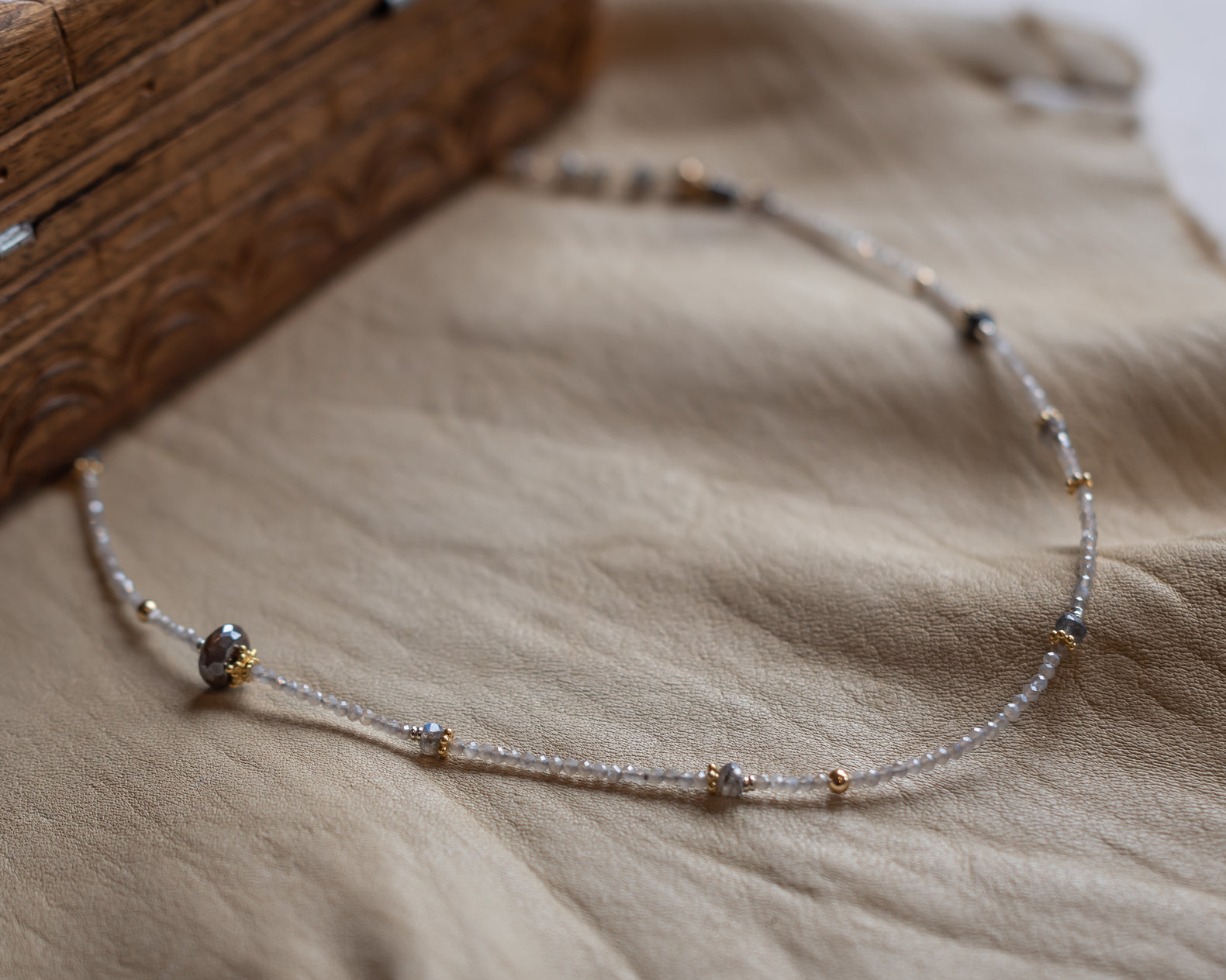 Micro Moonstone Artisan Choker