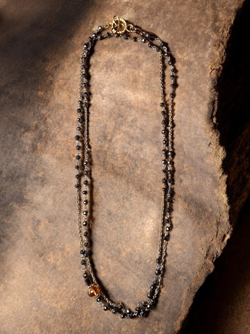 Handtied Pyrite & Citrine Necklace - Image 2