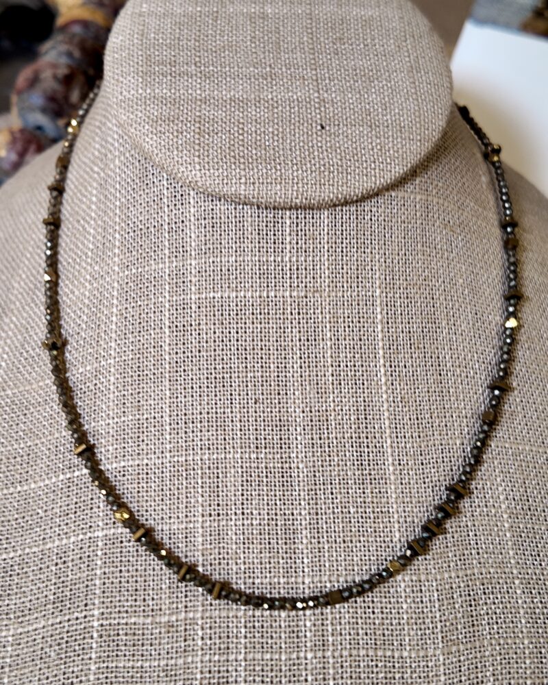 Micro Pyrite Choker with Gold Clasp