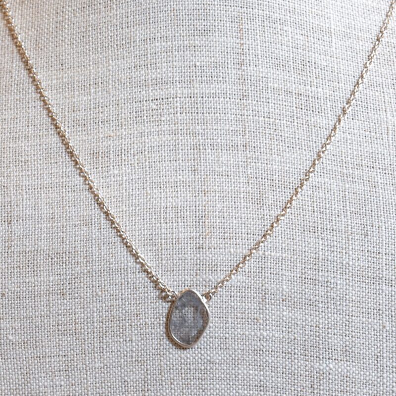 Large Single Sliced Diamond Necklace - Image 3