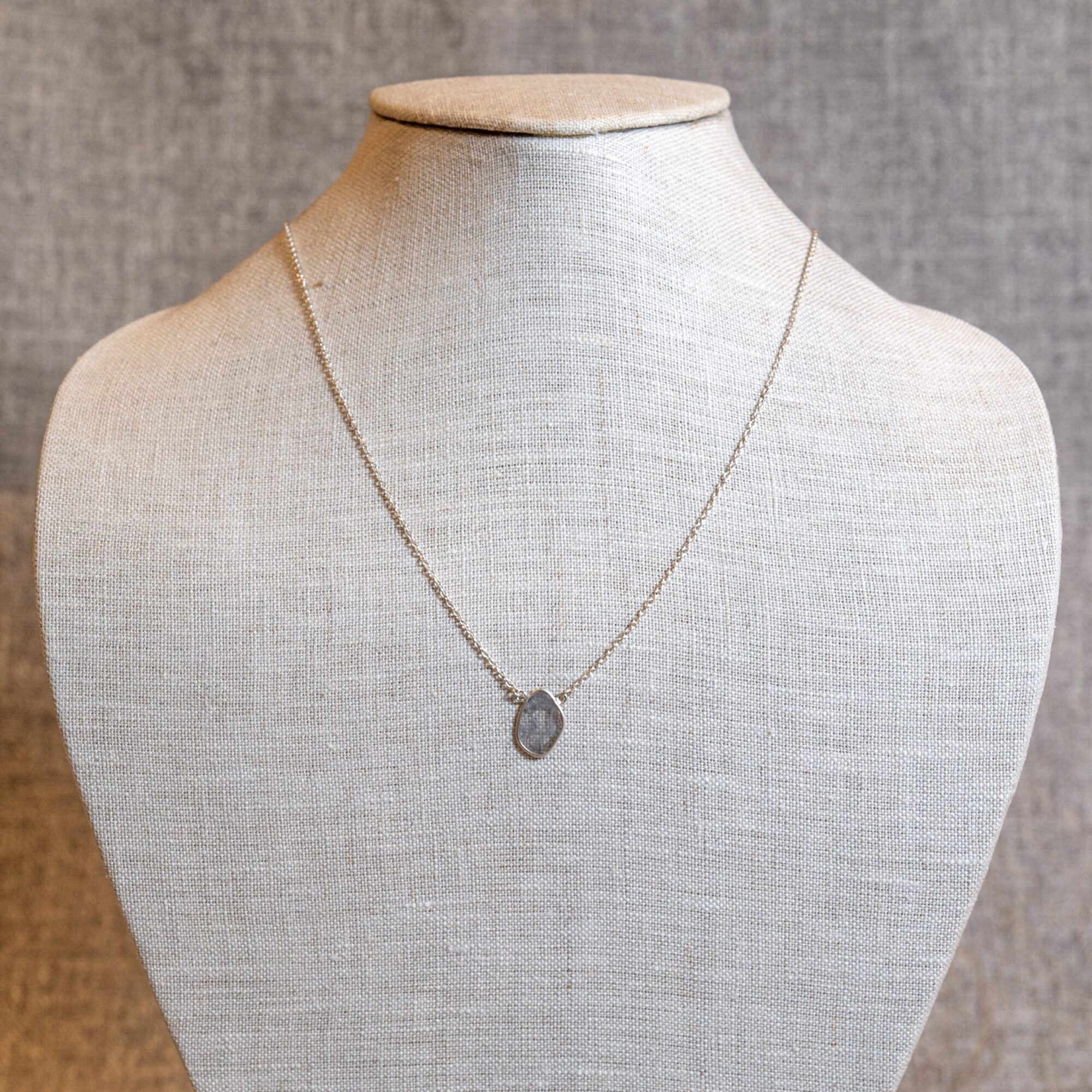 Large Single Sliced Diamond Necklace