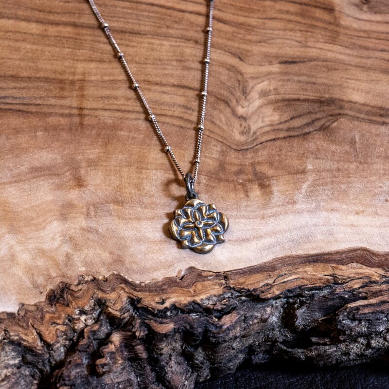 Gold Cross Necklace with Center Diamond