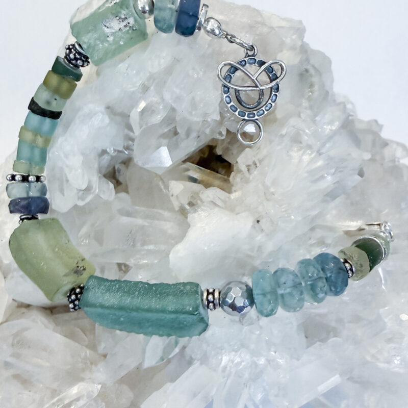 Chunks of Ancient Sea Glass Bracelet