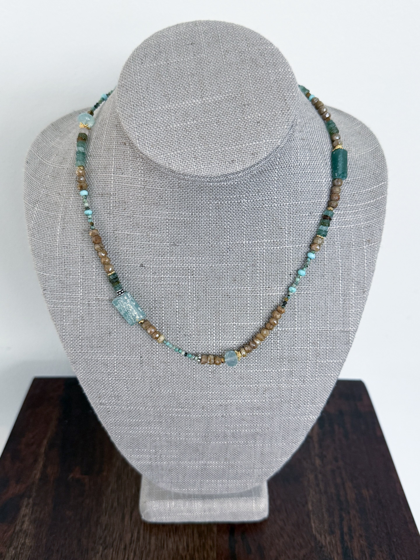 Roman Ancient Glass and Turquoise Necklace