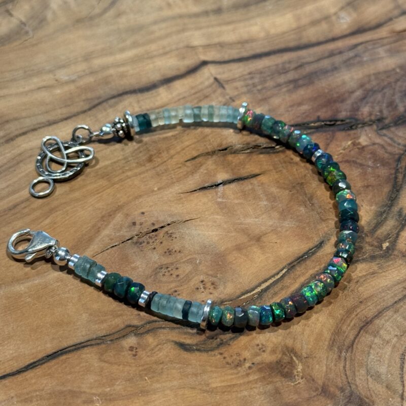 Opal Rondelles with Roman Glass Bracelet