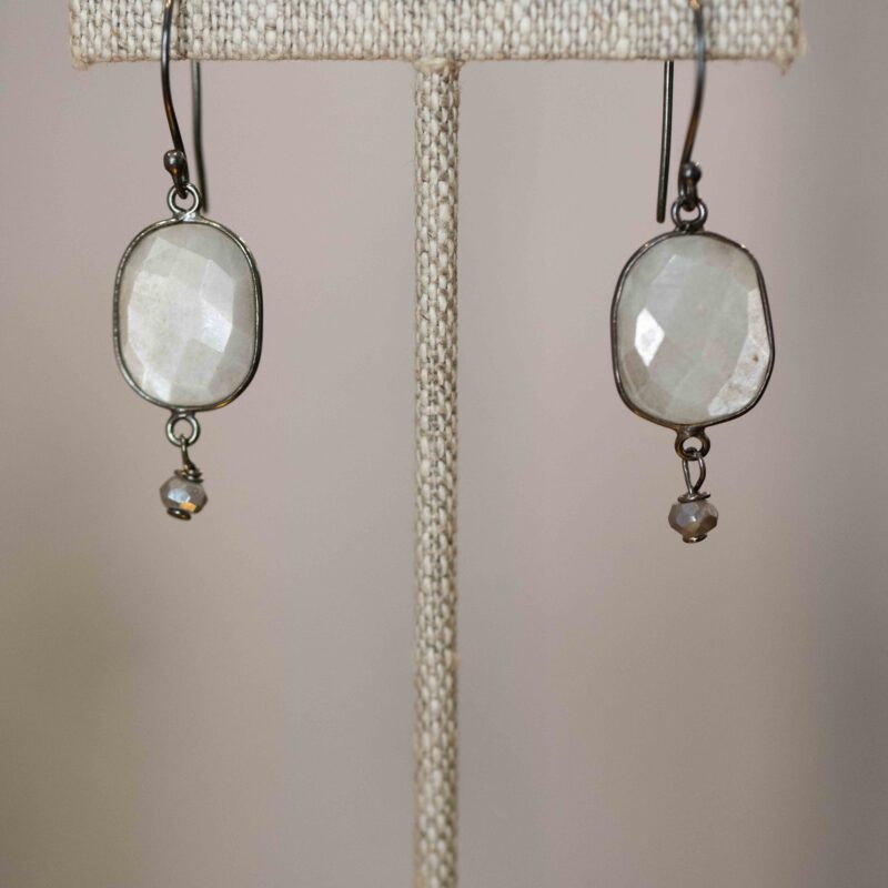 Faceted Moonstone dangles