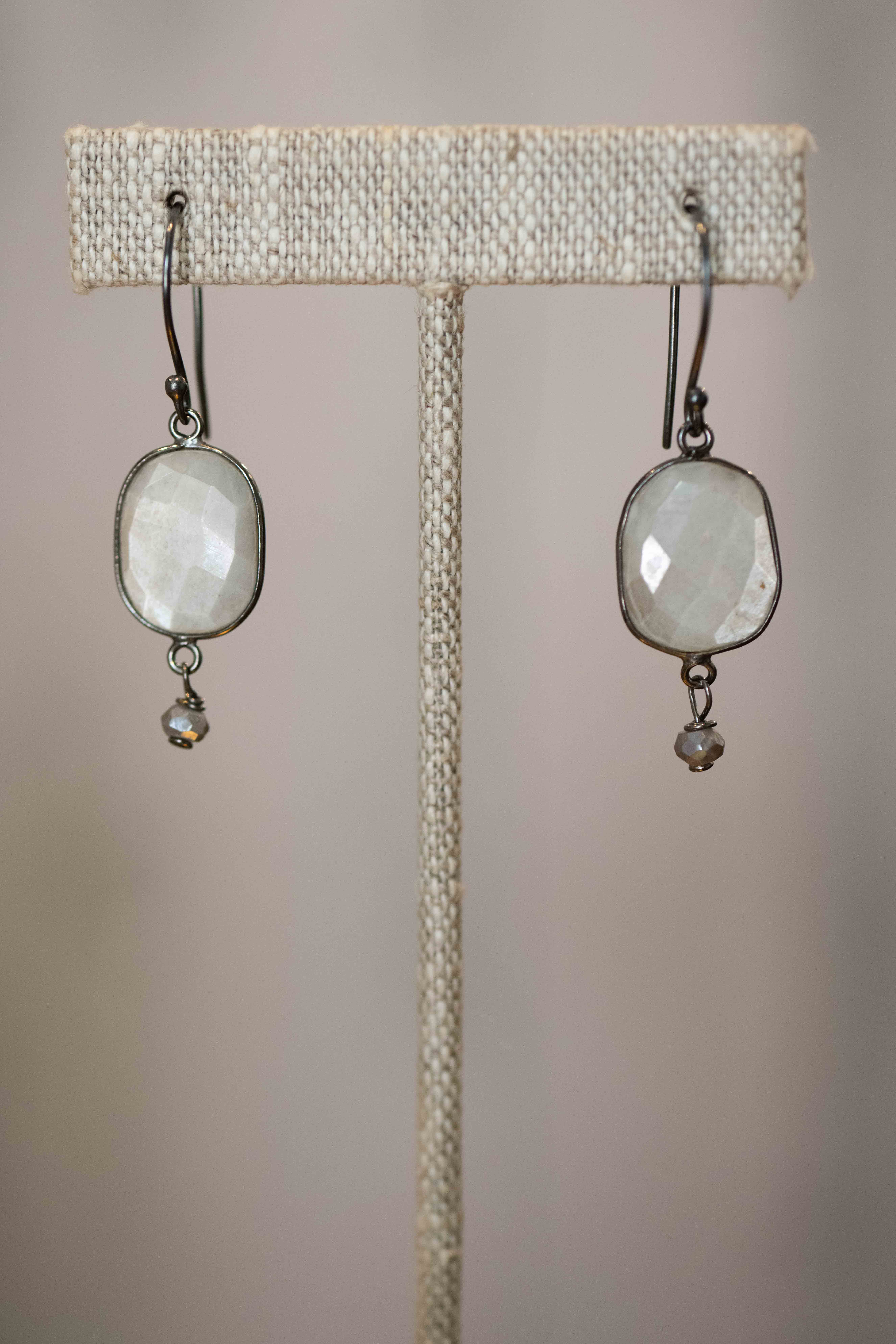 Faceted Moonstone dangles